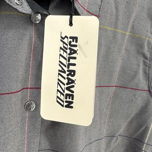 Fjallraven Specialized Riders Long-Sleeve Flannel Shirt Womens Sz XL Grey Flag - Picture 8 of 10